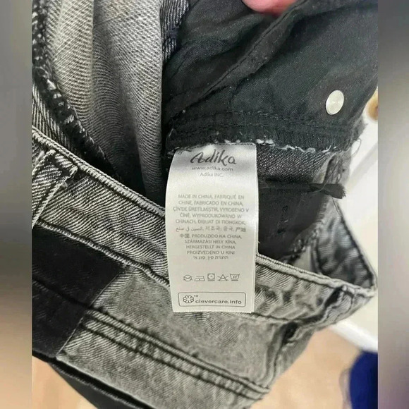 Adika Jeans Womens S 25 Gray Black Two Tone Mom Hight Waist Crop 90s Retro Y2K - Picture 12 of 12